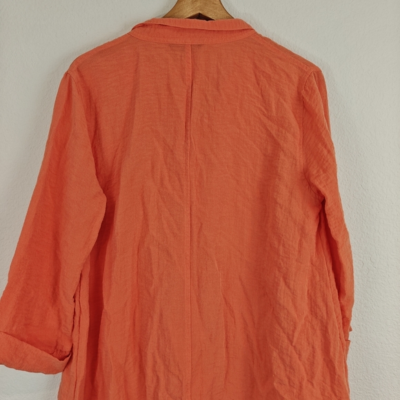 John Mark Nwot Coral Button Up 3/4 Sleeves Blouse Size Small Women's - Picture 11 of 13